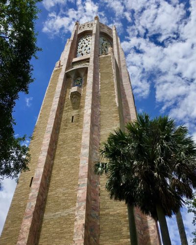 Large Bell Tower with Palm Trees